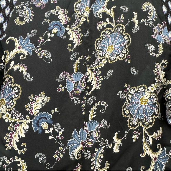 Rebecca Taylor Floral Paisley Print Silk Blend Mini Dress Flutter Sleeves Size 6 - Picture 9 of 16